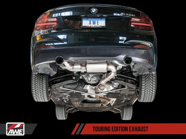 AWE TOURING EDITION AXLE-BACK EXHAUST FOR BMW F22 M235I / M240I - CHROME SILVER TIPS (90MM)