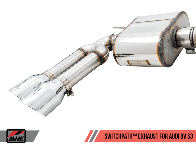 AWE TRACK EDITION EXHAUST FOR AUDI 8V S3 - 102MM WITH VALVE SIMULATORS