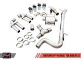 AWE TRACK EDITION EXHAUST FOR AUDI 8V S3 - 102MM WITH VALVE SIMULATORS